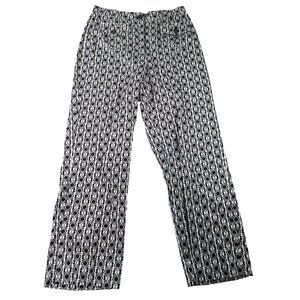Talbots Petite Geometric‎ Print Pants Women's Size 8 Black White Stretch